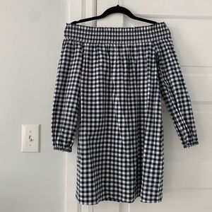 navy & white checkered dress